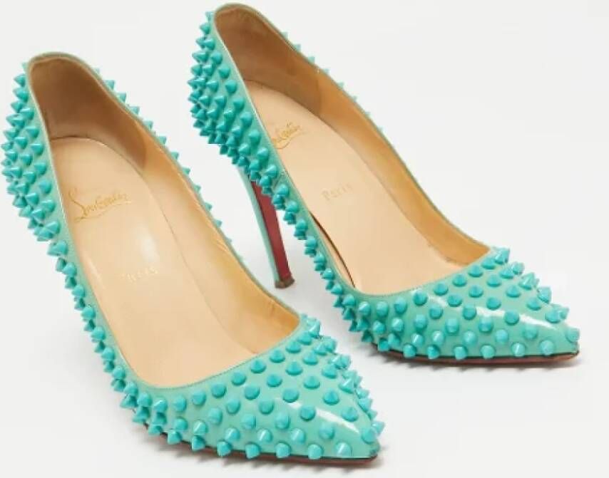 Christian Louboutin Pre-owned Fabric heels Green Dames