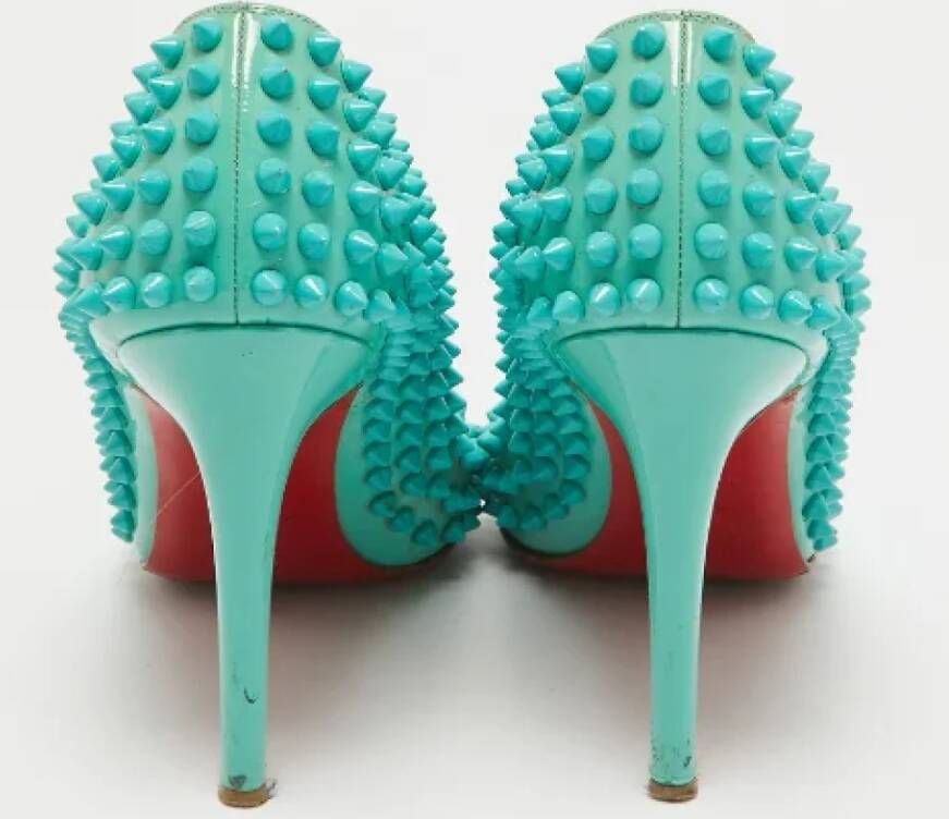 Christian Louboutin Pre-owned Fabric heels Green Dames