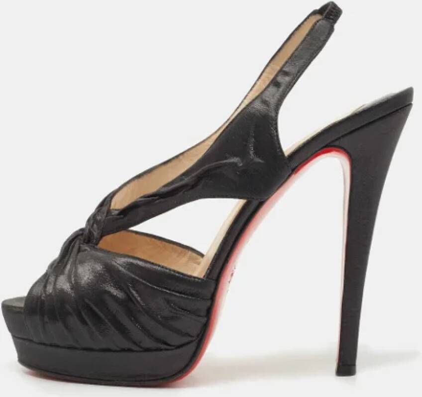 Christian Louboutin Pre-owned Fabric sandals Black Dames