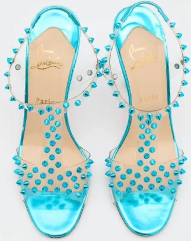 Christian Louboutin Pre-owned Fabric sandals Blue Dames