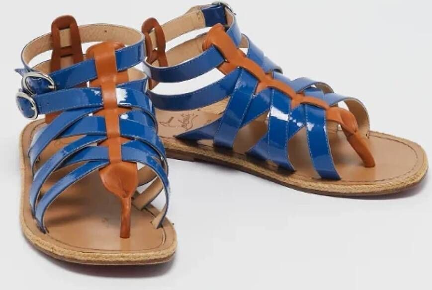 Christian Louboutin Pre-owned Fabric sandals Blue Dames