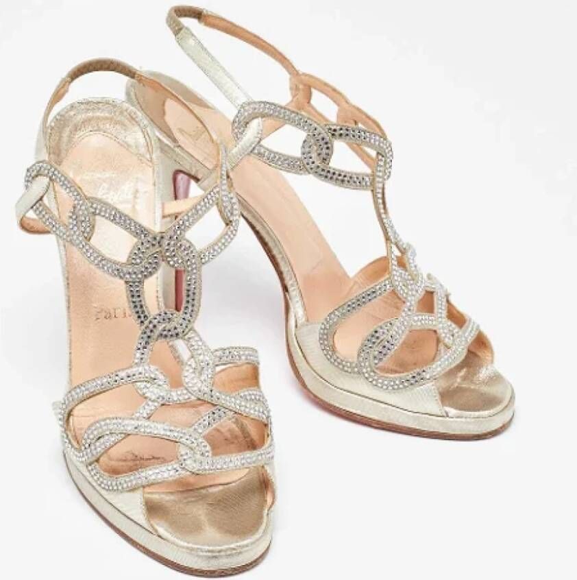 Christian Louboutin Pre-owned Fabric sandals Gray Dames