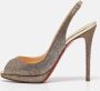 Christian Louboutin Pre-owned Fabric sandals Gray Dames - Thumbnail 2