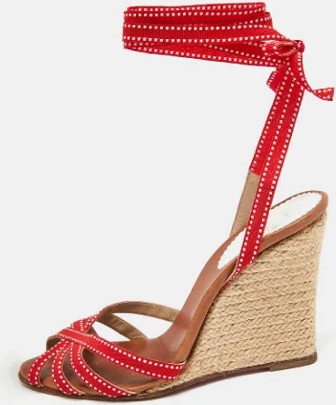 Christian Louboutin Pre-owned Fabric sandals Red Dames