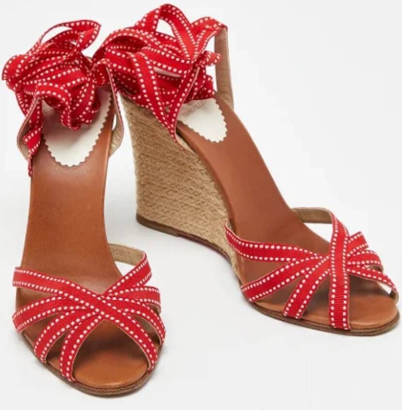 Christian Louboutin Pre-owned Fabric sandals Red Dames