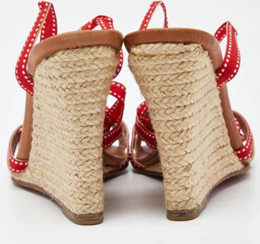 Christian Louboutin Pre-owned Fabric sandals Red Dames