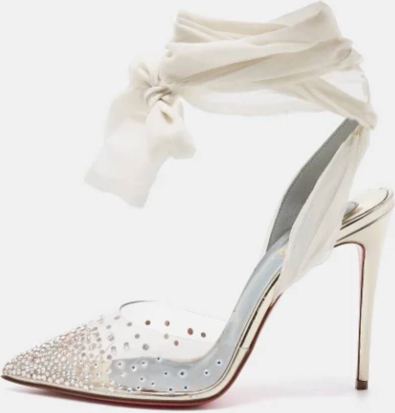 Christian Louboutin Pre-owned Fabric sandals White Dames