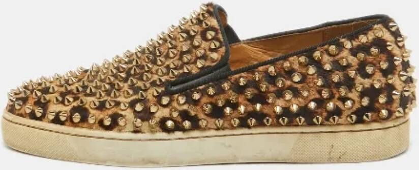 Christian Louboutin Pre-owned Fabric sneakers Brown Heren