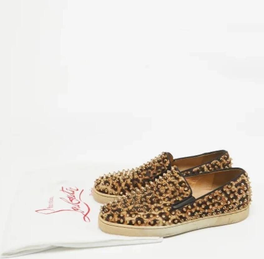 Christian Louboutin Pre-owned Fabric sneakers Brown Heren