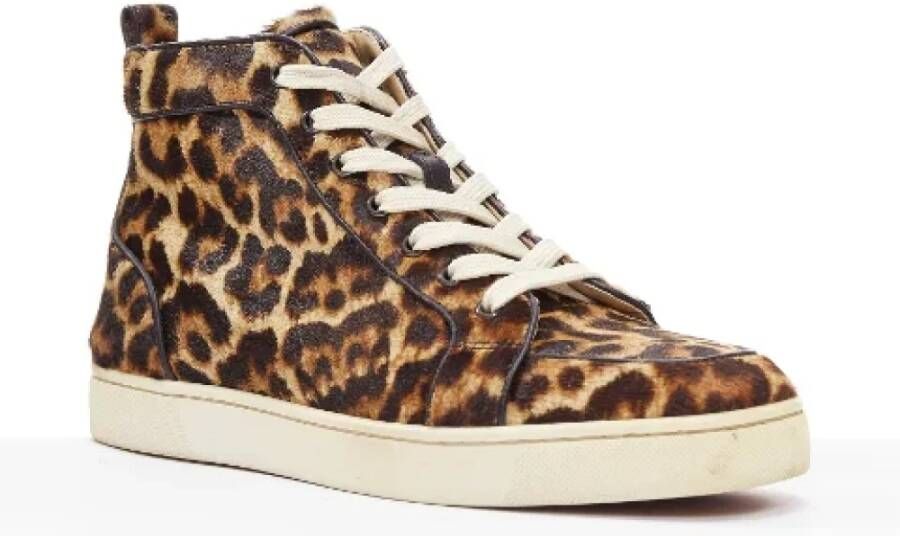 Christian Louboutin Pre-owned Fabric sneakers Brown Heren