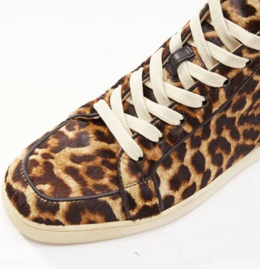 Christian Louboutin Pre-owned Fabric sneakers Brown Heren