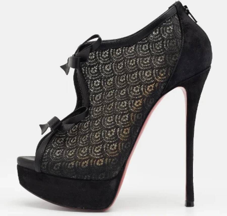 Christian Louboutin Pre-owned Lace boots Black Dames