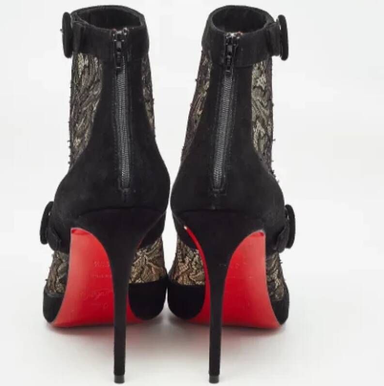 Christian Louboutin Pre-owned Lace boots Black Dames