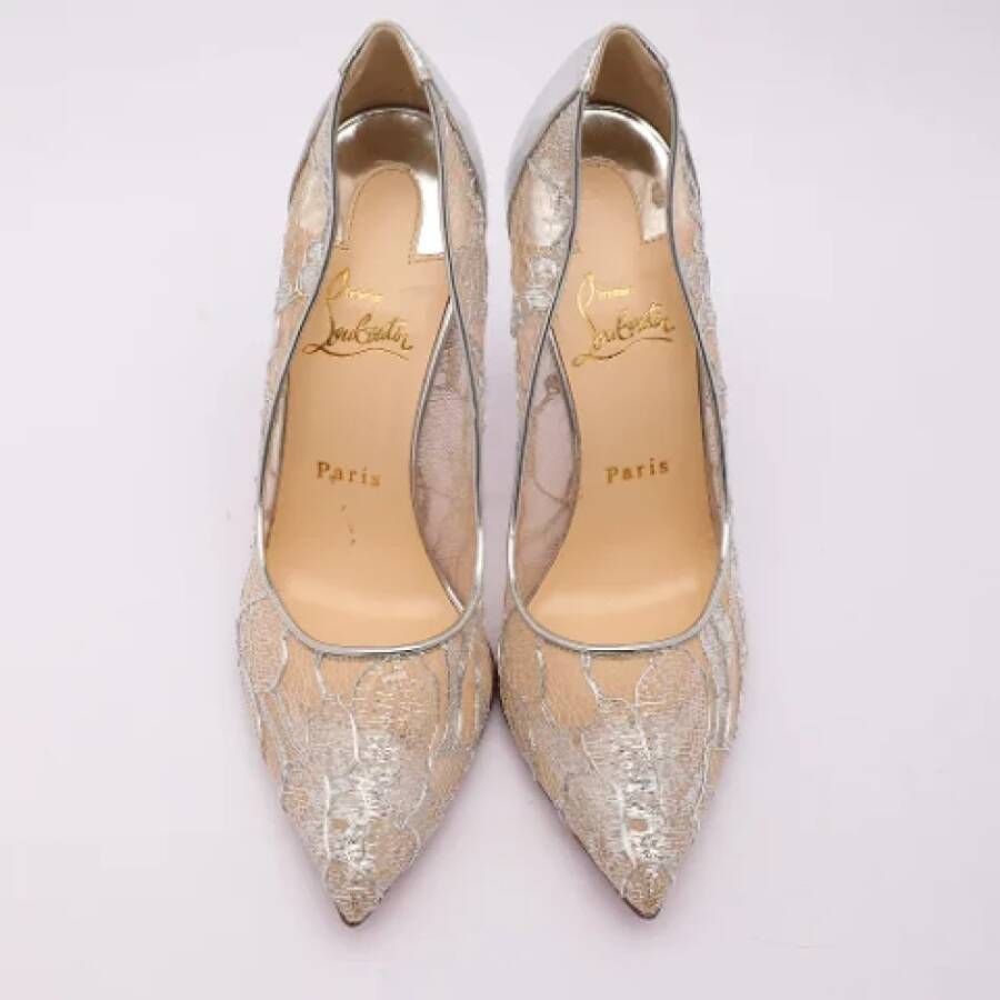 Christian Louboutin Pre-owned Lace heels Gray Dames