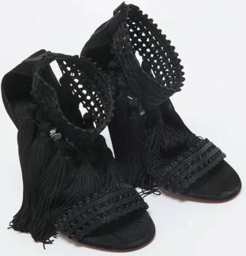 Christian Louboutin Pre-owned Lace sandals Black Dames