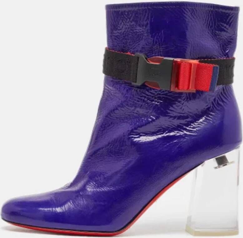 Christian Louboutin Pre-owned Leather boots Blue Dames