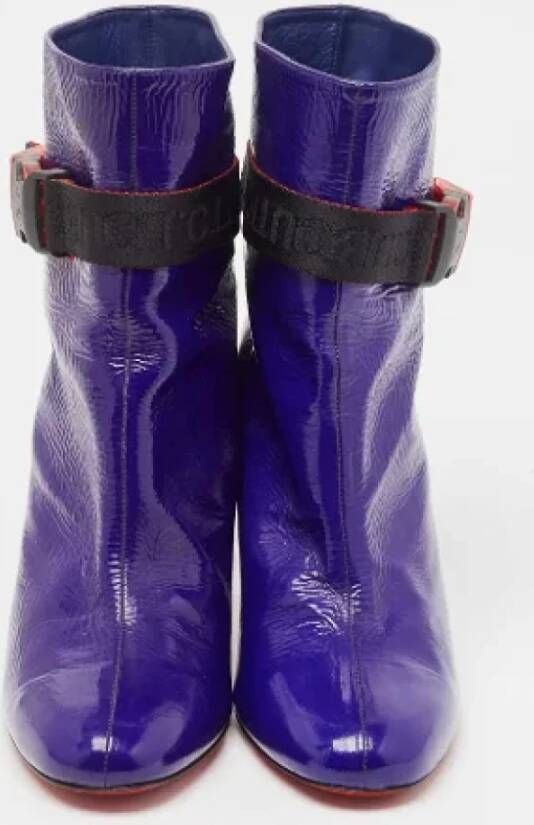 Christian Louboutin Pre-owned Leather boots Blue Dames