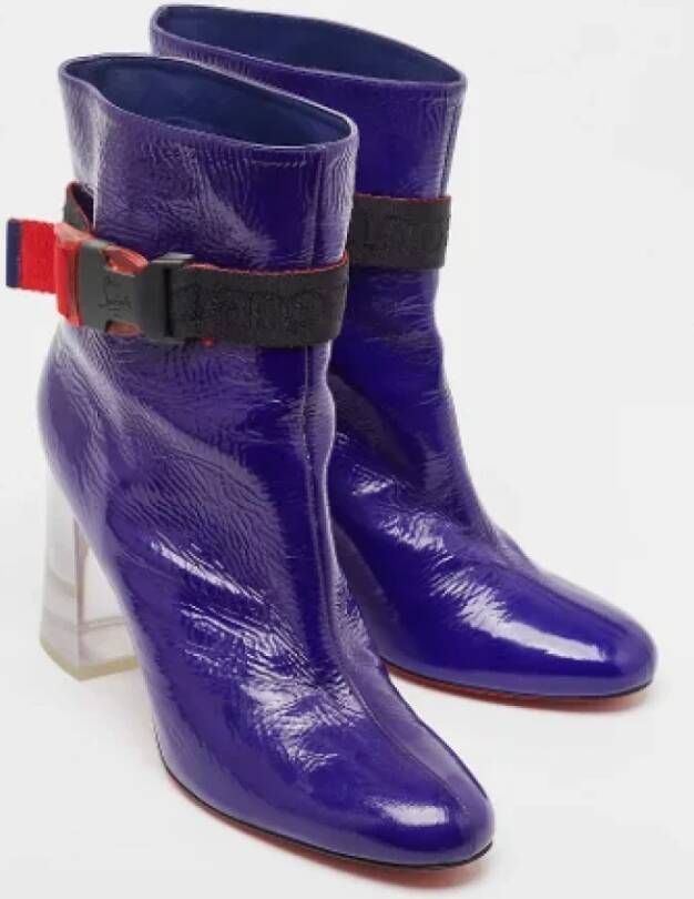 Christian Louboutin Pre-owned Leather boots Blue Dames