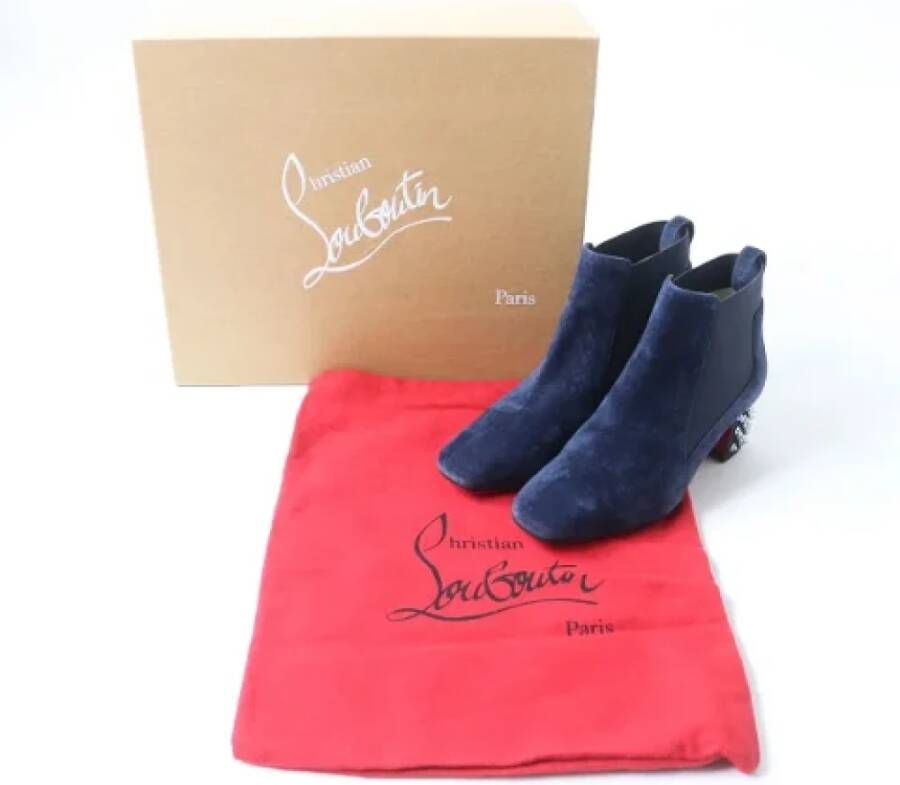 Christian Louboutin Pre-owned Leather boots Blue Dames