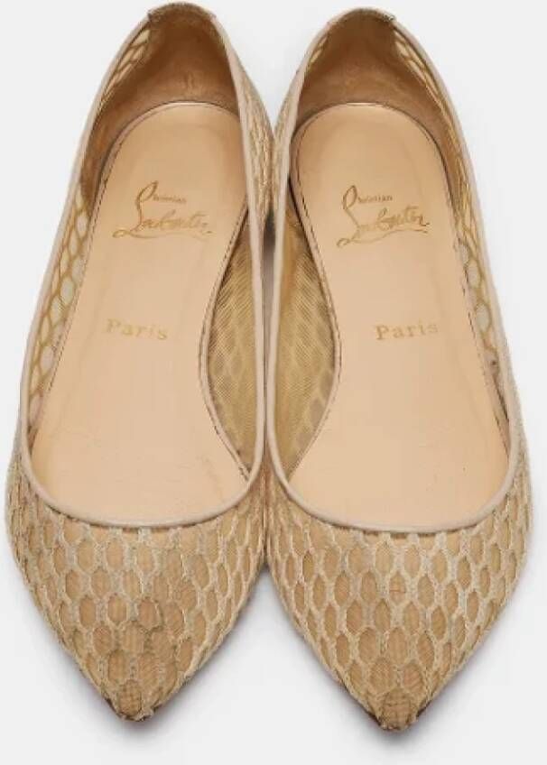 Christian Louboutin Pre-owned Leather flats Beige Dames