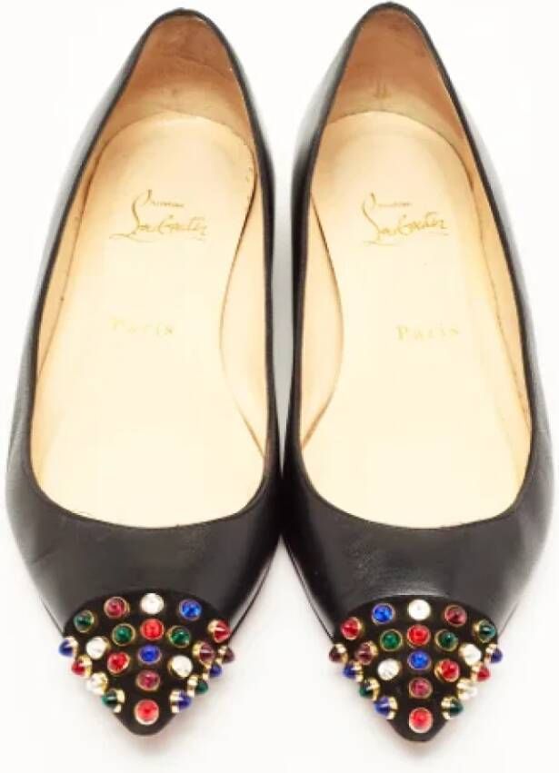 Christian Louboutin Pre-owned Leather flats Black Dames