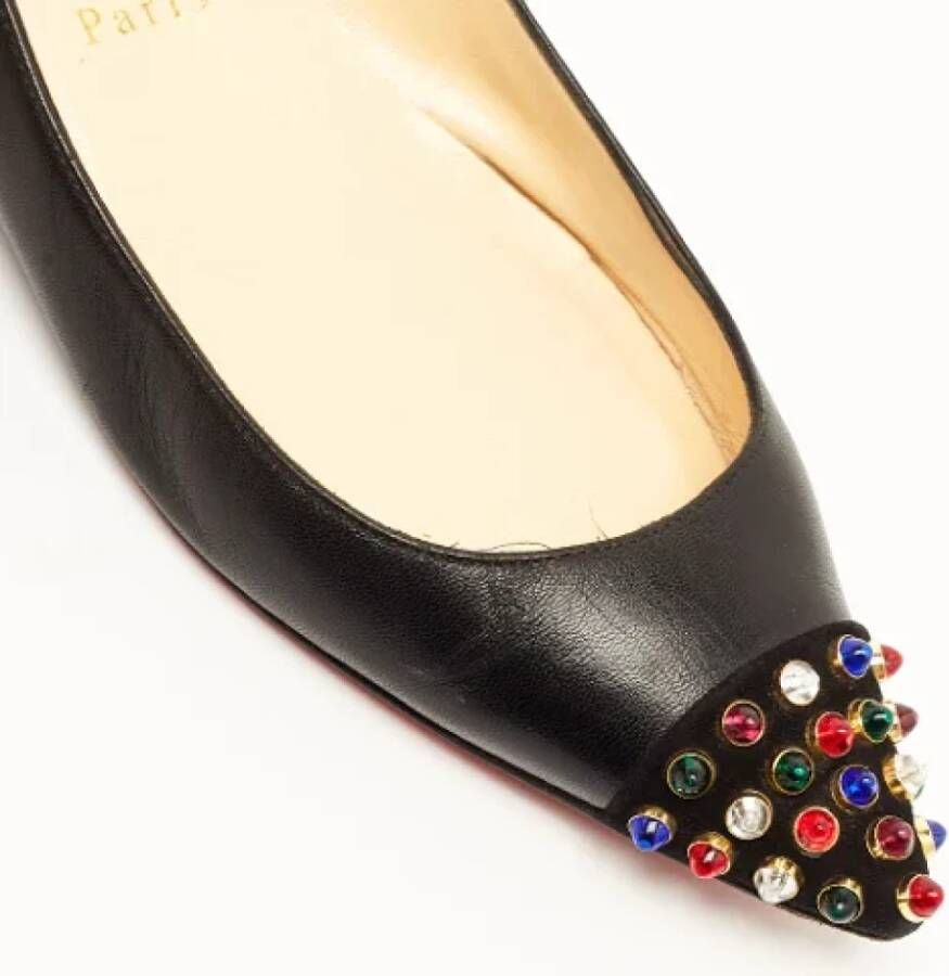 Christian Louboutin Pre-owned Leather flats Black Dames