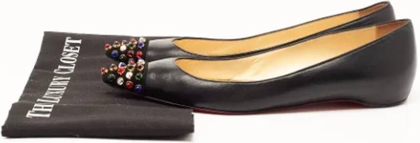 Christian Louboutin Pre-owned Leather flats Black Dames