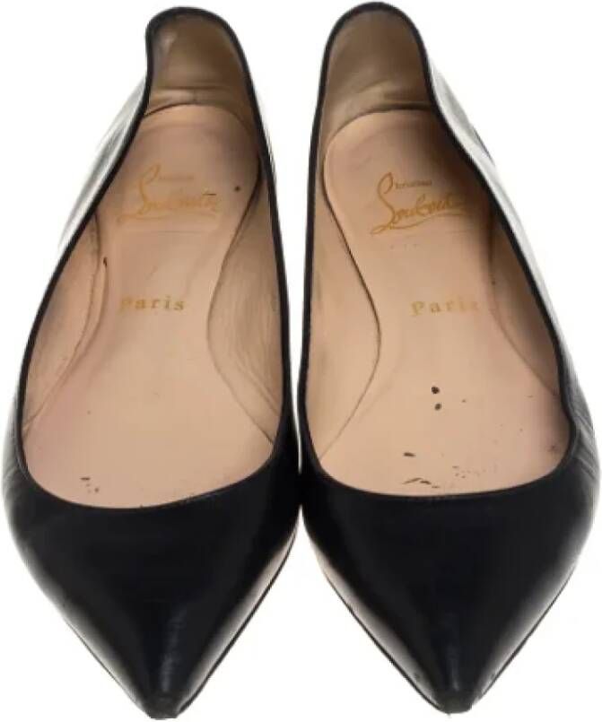 Christian Louboutin Pre-owned Leather flats Black Dames