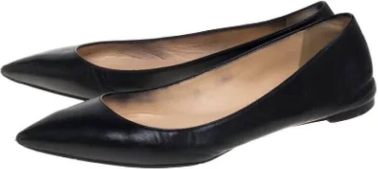 Christian Louboutin Pre-owned Leather flats Black Dames