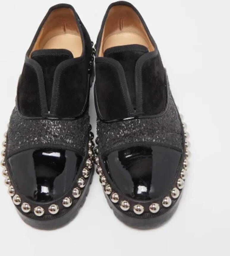 Christian Louboutin Pre-owned Leather flats Black Dames