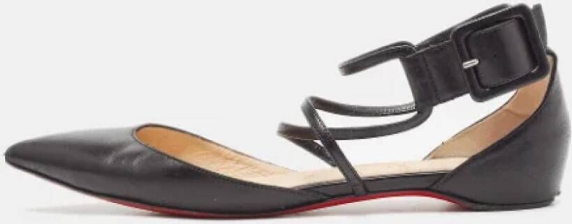 Christian Louboutin Pre-owned Leather flats Black Dames