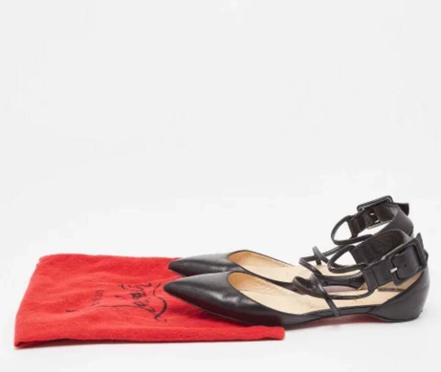 Christian Louboutin Pre-owned Leather flats Black Dames