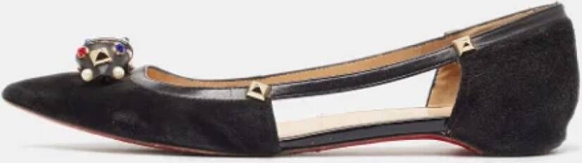 Christian Louboutin Pre-owned Leather flats Black Dames