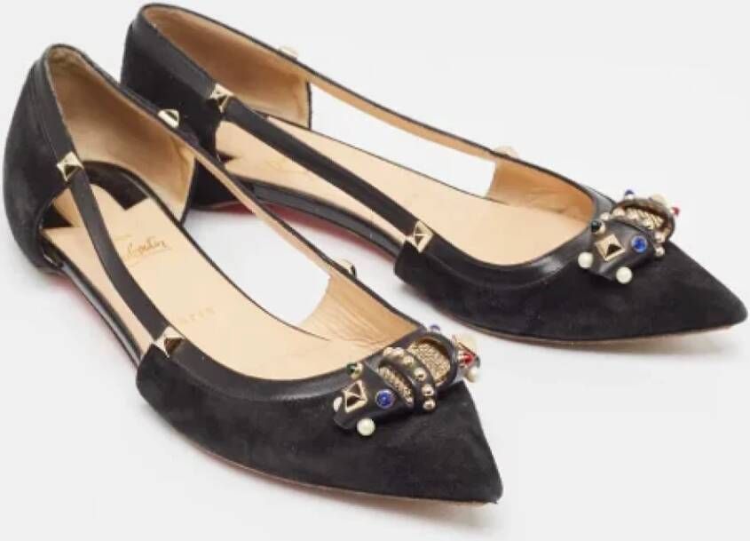 Christian Louboutin Pre-owned Leather flats Black Dames