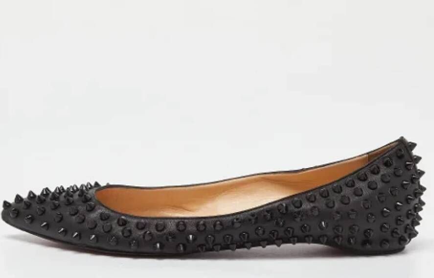 Christian Louboutin Pre-owned Leather flats Black Dames