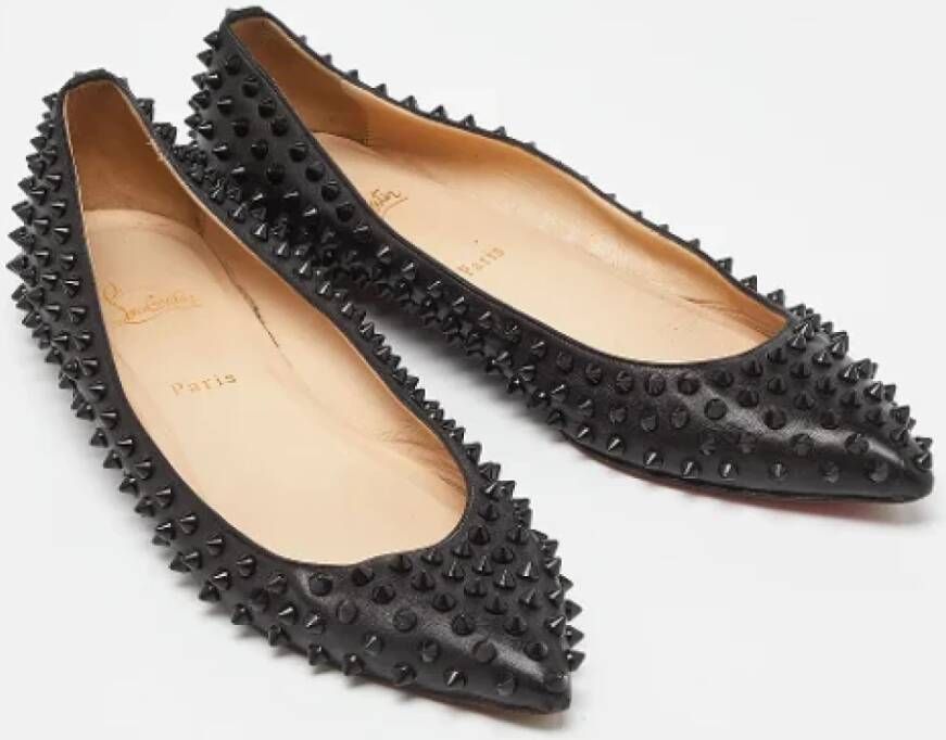 Christian Louboutin Pre-owned Leather flats Black Dames