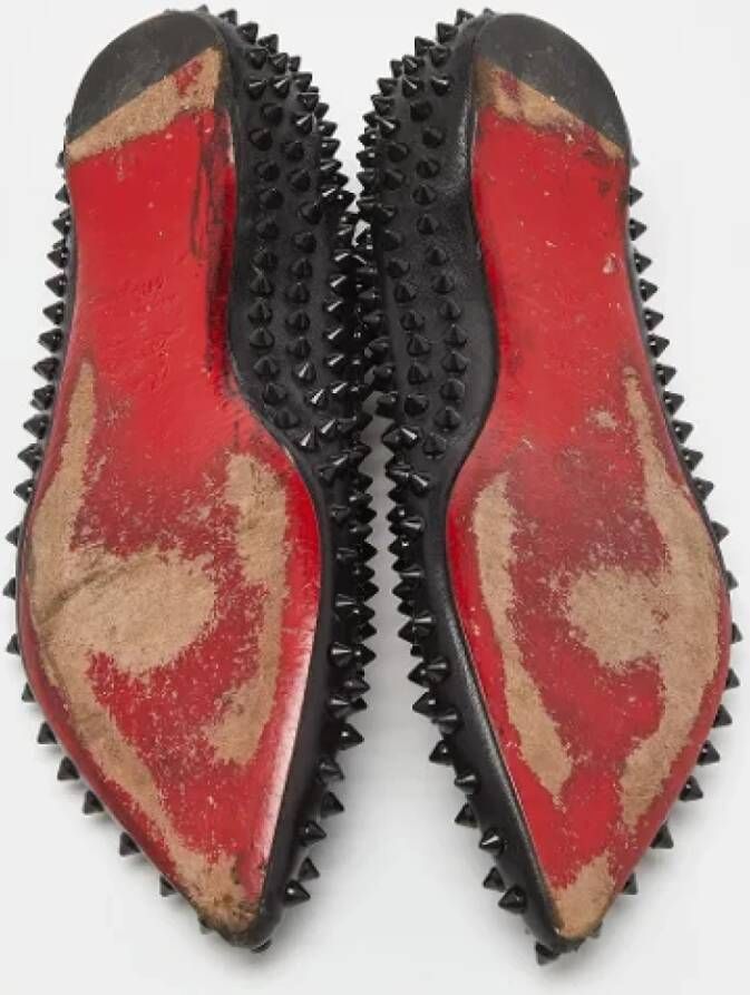 Christian Louboutin Pre-owned Leather flats Black Dames