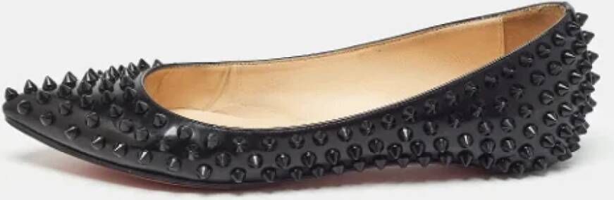 Christian Louboutin Pre-owned Leather flats Black Dames