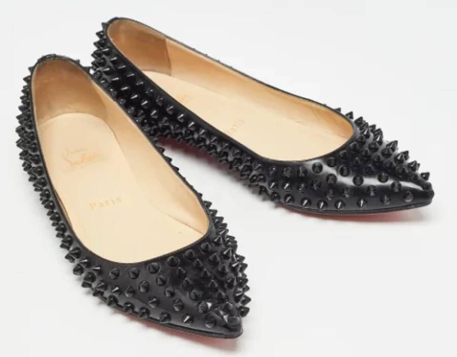 Christian Louboutin Pre-owned Leather flats Black Dames