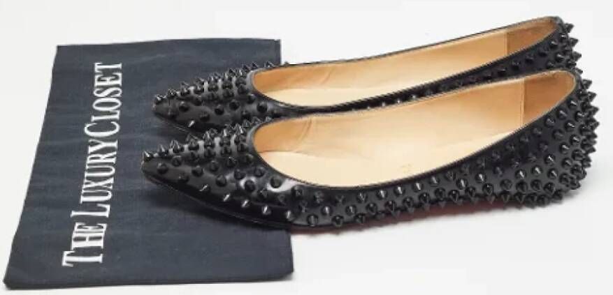 Christian Louboutin Pre-owned Leather flats Black Dames