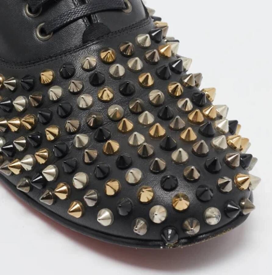 Christian Louboutin Pre-owned Leather flats Black Dames