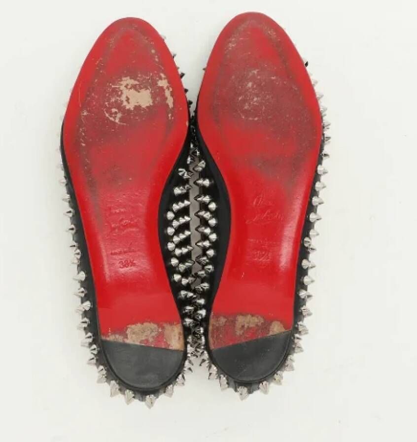 Christian Louboutin Pre-owned Leather flats Black Dames