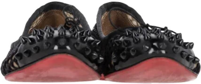 Christian Louboutin Pre-owned Leather flats Black Dames