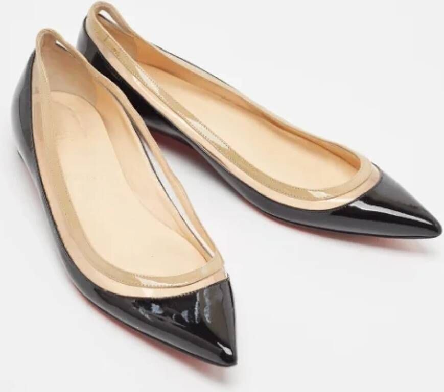 Christian Louboutin Pre-owned Leather flats Black Dames