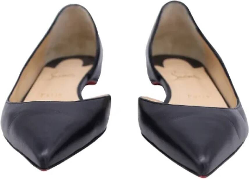 Christian Louboutin Pre-owned Leather flats Black Dames