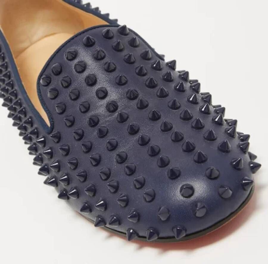 Christian Louboutin Pre-owned Leather flats Blue Dames