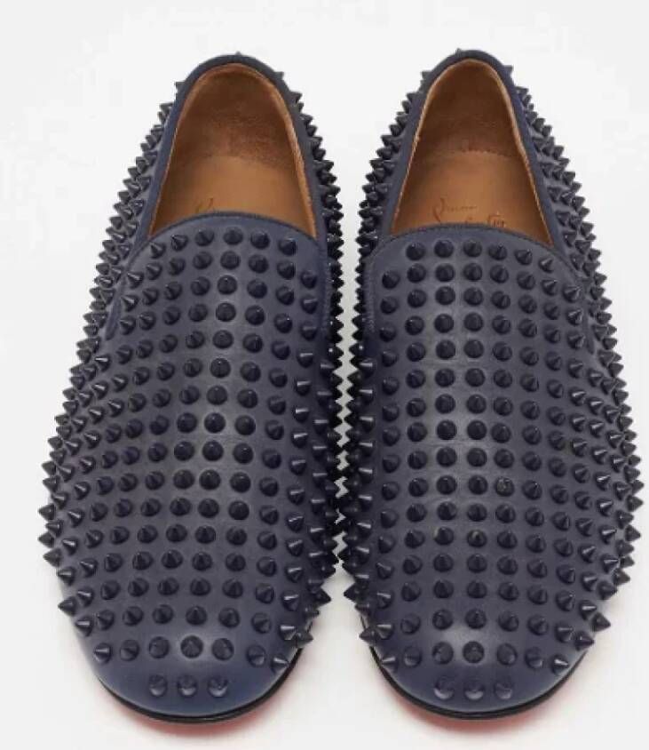 Christian Louboutin Pre-owned Leather flats Blue Dames