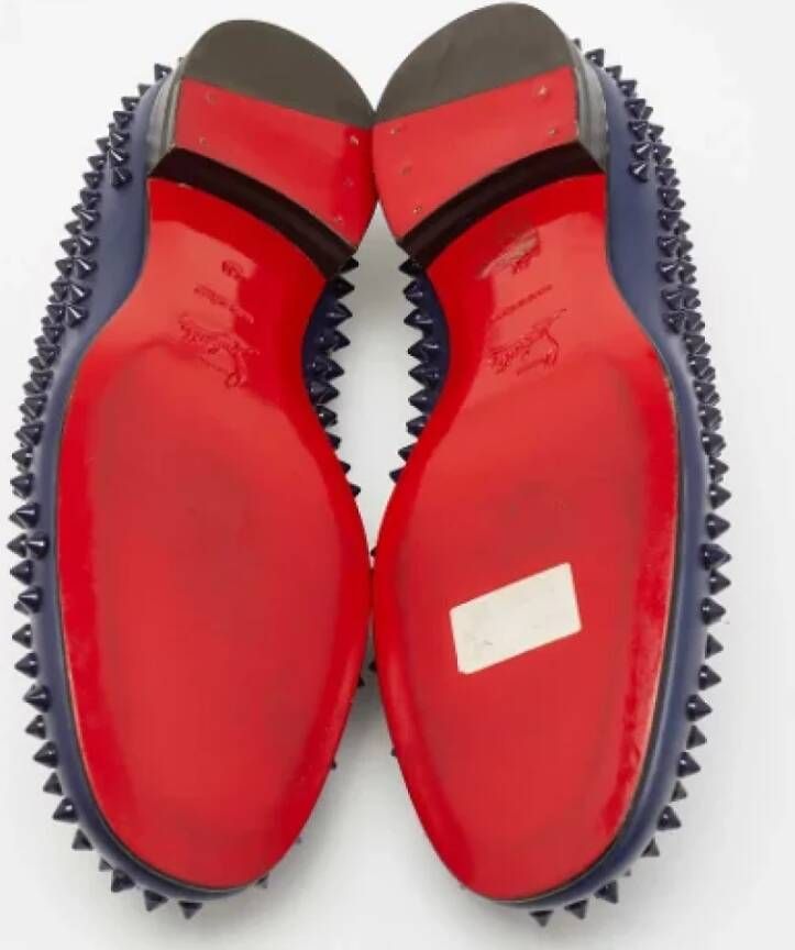 Christian Louboutin Pre-owned Leather flats Blue Dames