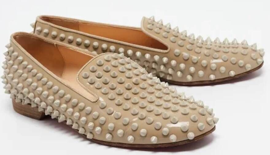 Christian Louboutin Pre-owned Leather flats Brown Dames