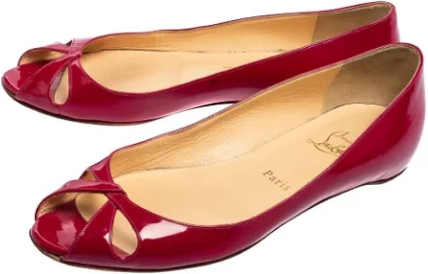 Christian Louboutin Pre-owned Leather flats Pink Dames